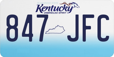 KY license plate 847JFC