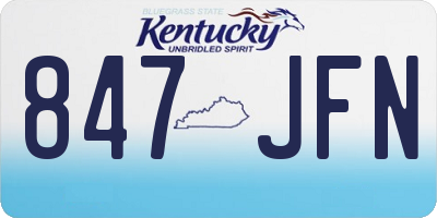 KY license plate 847JFN