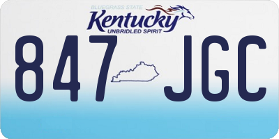 KY license plate 847JGC