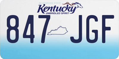 KY license plate 847JGF