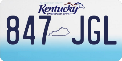 KY license plate 847JGL