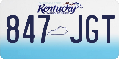 KY license plate 847JGT