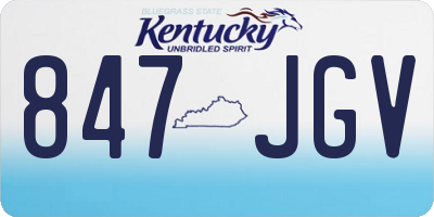 KY license plate 847JGV
