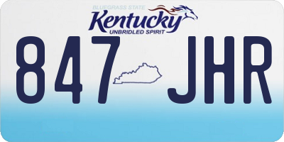 KY license plate 847JHR