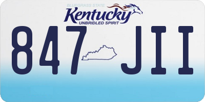 KY license plate 847JII