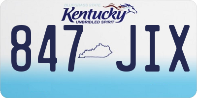 KY license plate 847JIX