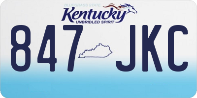 KY license plate 847JKC