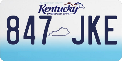 KY license plate 847JKE