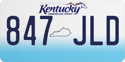KY license plate 847JLD