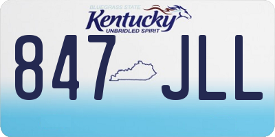 KY license plate 847JLL