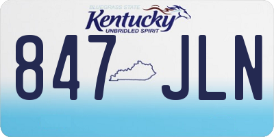 KY license plate 847JLN