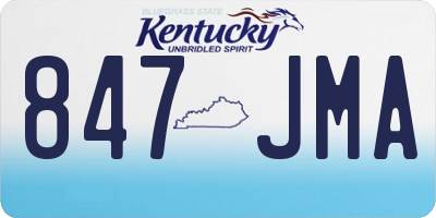 KY license plate 847JMA