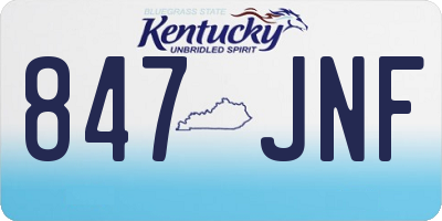 KY license plate 847JNF