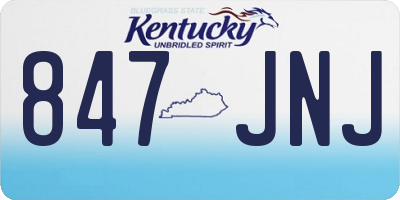 KY license plate 847JNJ