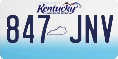 KY license plate 847JNV