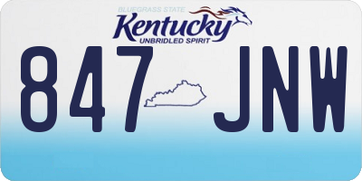 KY license plate 847JNW