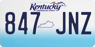 KY license plate 847JNZ