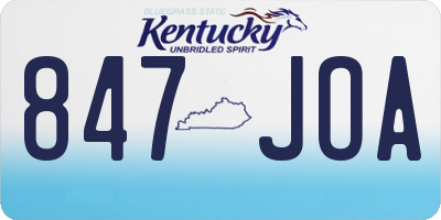 KY license plate 847JOA