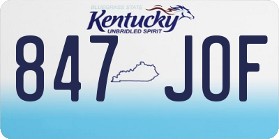 KY license plate 847JOF