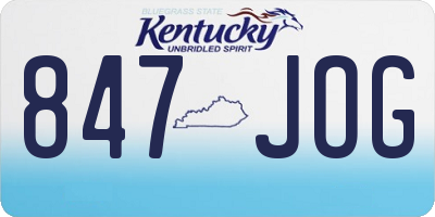 KY license plate 847JOG