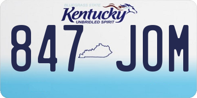 KY license plate 847JOM