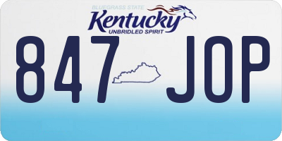 KY license plate 847JOP