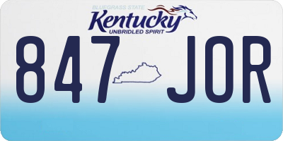 KY license plate 847JOR