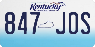 KY license plate 847JOS