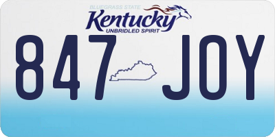 KY license plate 847JOY