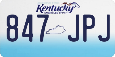 KY license plate 847JPJ