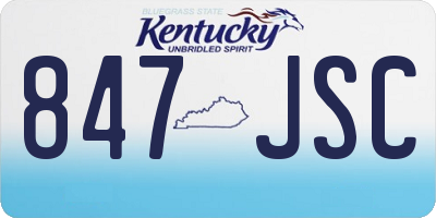 KY license plate 847JSC