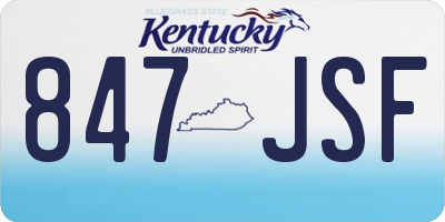 KY license plate 847JSF