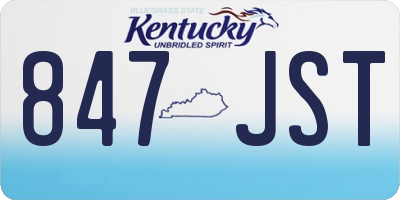 KY license plate 847JST