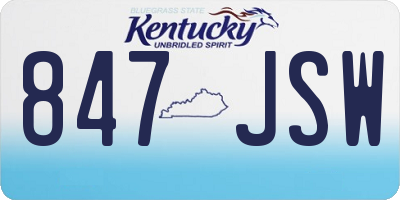 KY license plate 847JSW