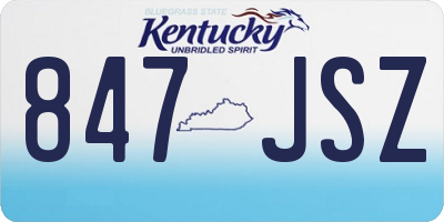 KY license plate 847JSZ