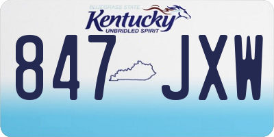 KY license plate 847JXW