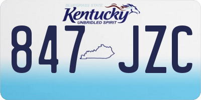 KY license plate 847JZC