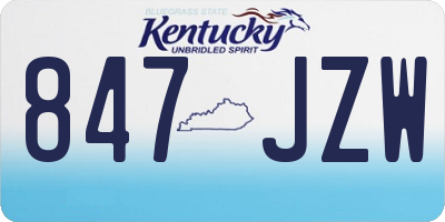 KY license plate 847JZW