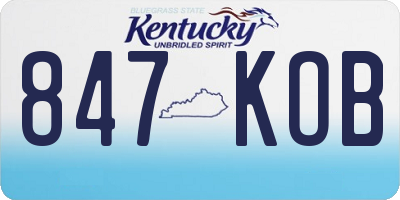 KY license plate 847KOB