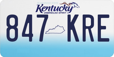 KY license plate 847KRE