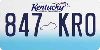 KY license plate 847KRO