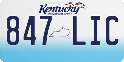 KY license plate 847LIC