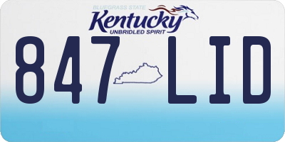 KY license plate 847LID