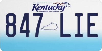KY license plate 847LIE