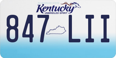 KY license plate 847LII
