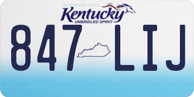 KY license plate 847LIJ