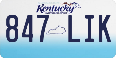 KY license plate 847LIK