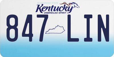 KY license plate 847LIN