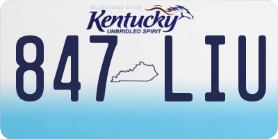KY license plate 847LIU