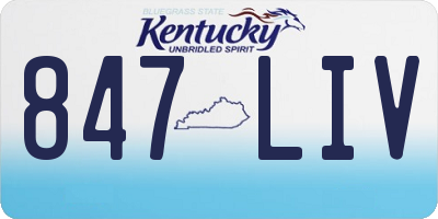 KY license plate 847LIV